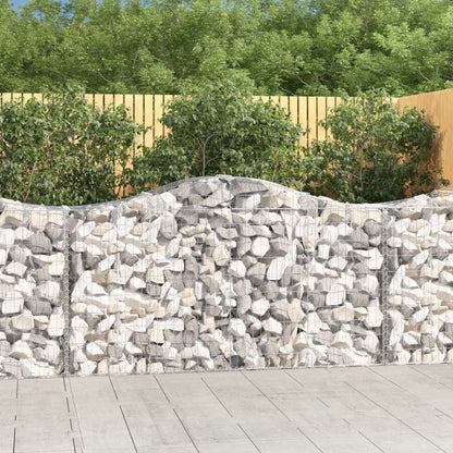 vidaXL Gabionen mit Hochbogen 50 Stk 200x50x100/120cm Verzinktes Eisen