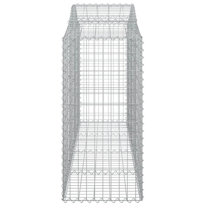 vidaXL Gabionen mit Hochbogen 3 Stk. 200x50x120/140cm Verzinktes Eisen