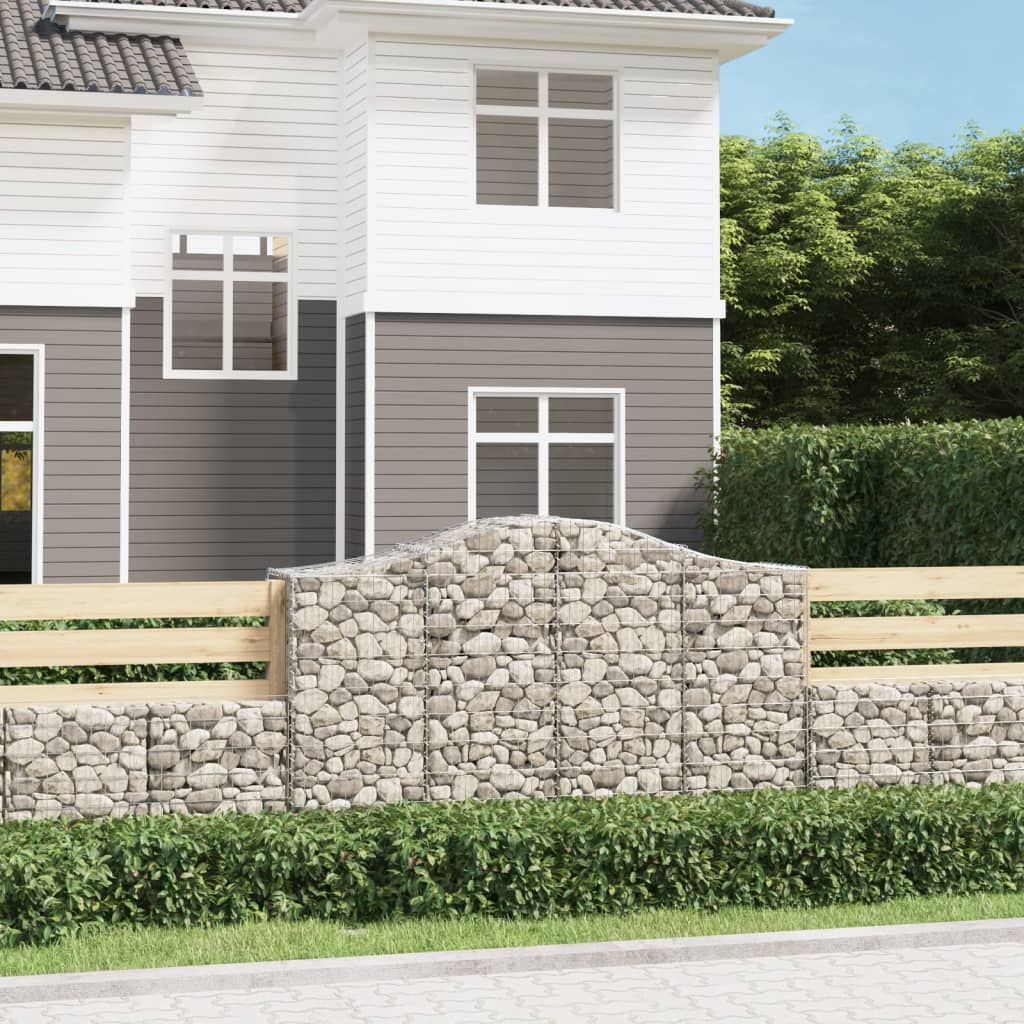 vidaXL Gabions avec arche 6 pcs 200x50x120/140cm Fer galvanisé