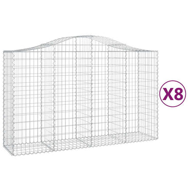 vidaXL Gabions avec arche haute 8 pcs 200x50x120/140cm Fer galvanisé