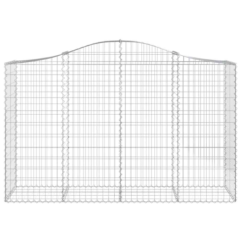 vidaXL Gabionen mit Hochbogen 10Stk. 200x50x120/140cm Verzinktes Eisen