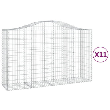 vidaXL Gabions avec arche 11 pcs 200x50x120/140cm Fer galvanisé