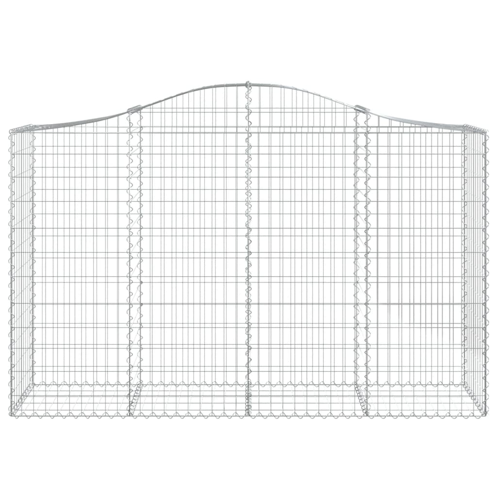 vidaXL Gabions avec arc surélevé 12 pièces 200x50x120/140cm Fer galvanisé