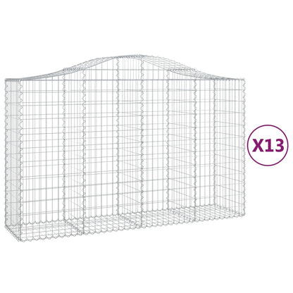 vidaXL Gabions avec arche haute 13 pcs 200x50x120/140 cm Fer galvanisé