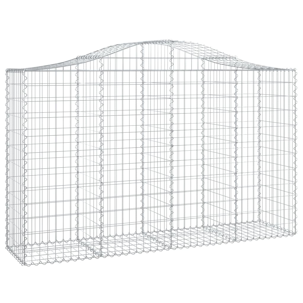 vidaXL Gabionen mit Hochbogen 40Stk. 200x50x120/140cm Verzinktes Eisen