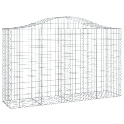 vidaXL Gabionen mit Hochbogen 40Stk. 200x50x120/140cm Verzinktes Eisen