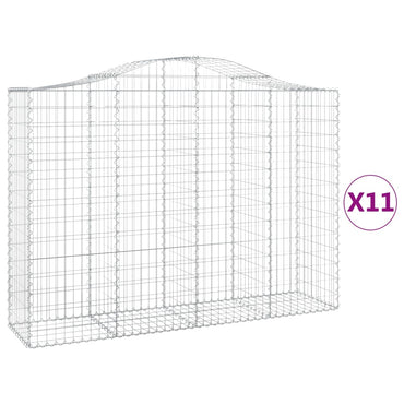 vidaXL Gabions à arche surélevée 11 p. 200x50x140/160 cm Fer galvanisé