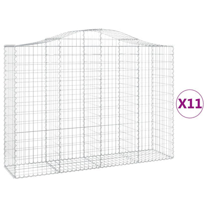 vidaXL Gabions à arche surélevée 11 p. 200x50x140/160 cm Fer galvanisé