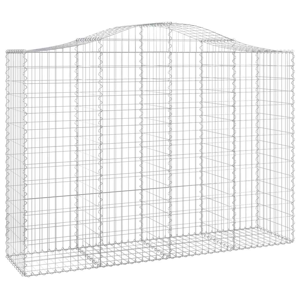 vidaXL Gabionen mit Hochbogen 12Stk. 200x50x140/160cm Verzinktes Eisen