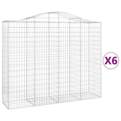 vidaXL Gabions avec arche haute 6 pcs 200x50x160/180cm Fer galvanisé