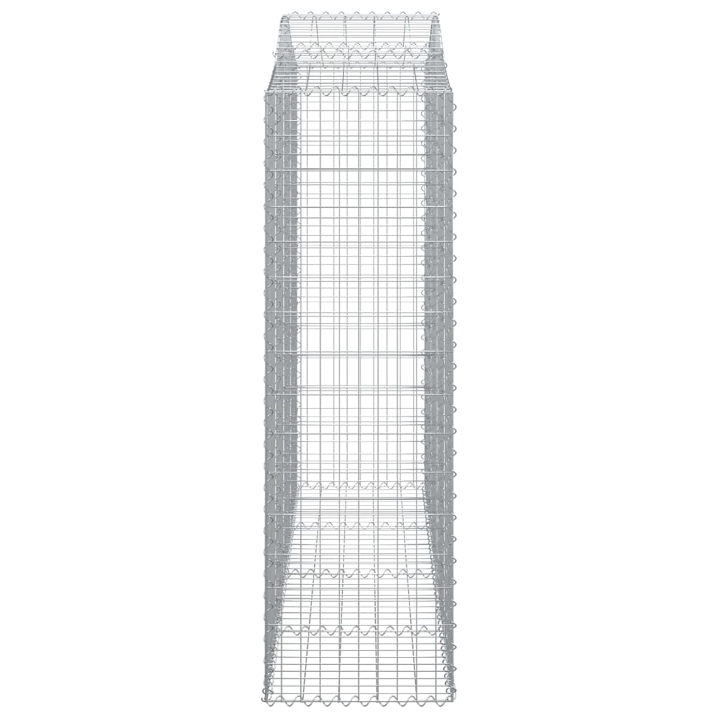 vidaXL Gabionen mit Hochbogen 7 Stk. 200x50x160/180cm Verzinktes Eisen