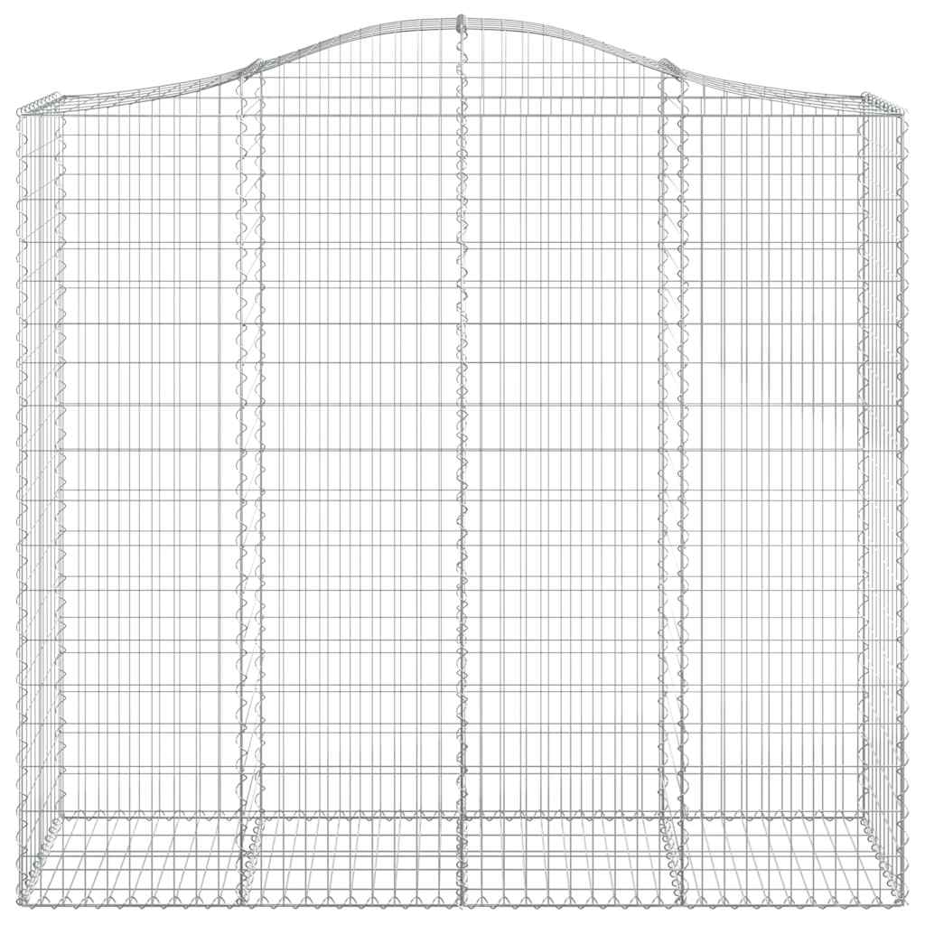 vidaXL Gabionen mit Hochbogen 2 Stk. 200x50x180/200cm Verzinktes Eisen