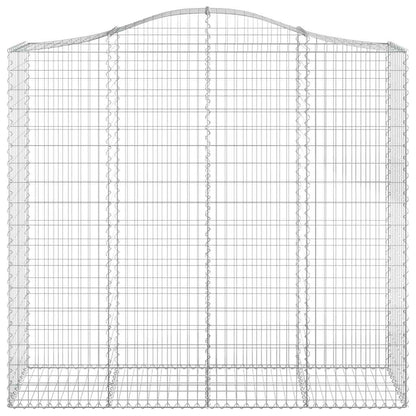 vidaXL Gabionen mit Hochbogen 2 Stk. 200x50x180/200cm Verzinktes Eisen
