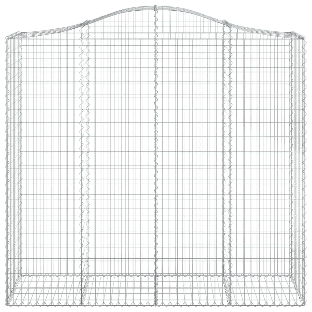 vidaXL Gabionen mit Hochbogen 4 Stk. 200x50x180/200cm Verzinktes Eisen