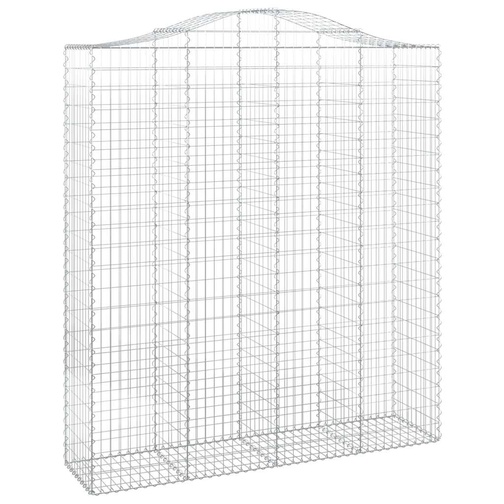 vidaXL Gabionen mit Hochbogen 7 Stk. 200x50x220/240cm Verzinktes Eisen