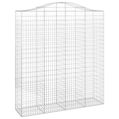 vidaXL Gabionen mit Hochbogen 7 Stk. 200x50x220/240cm Verzinktes Eisen