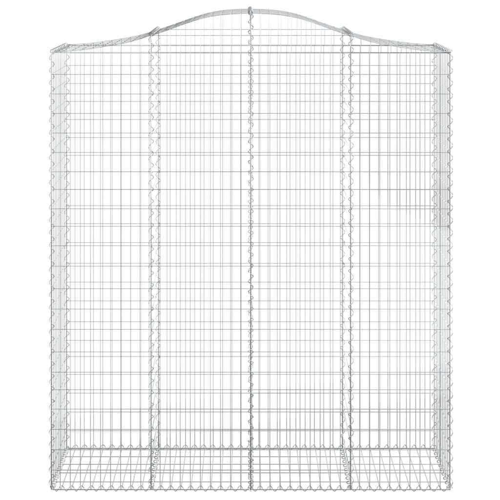 vidaXL Gabionen mit Hochbogen 7 Stk. 200x50x220/240cm Verzinktes Eisen