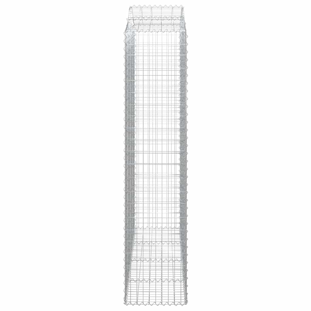 vidaXL Gabionen mit Hochbogen 7 Stk. 200x50x220/240cm Verzinktes Eisen