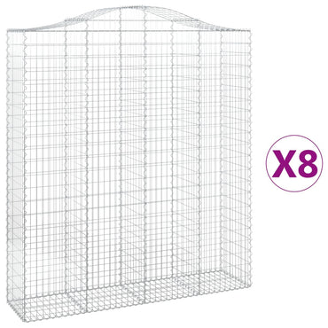 vidaXL Gabions avec arche surélevée 8 pcs 200x50x220/240cm Fer galvanisé