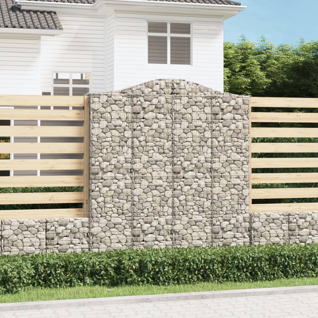 vidaXL Gabions avec arche 10 pcs 200x50x220/240 cm Fer galvanisé