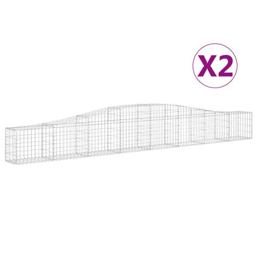 vidaXL Gabions avec arche 2 pcs. 400x30x40/60 cm Fer galvanisé