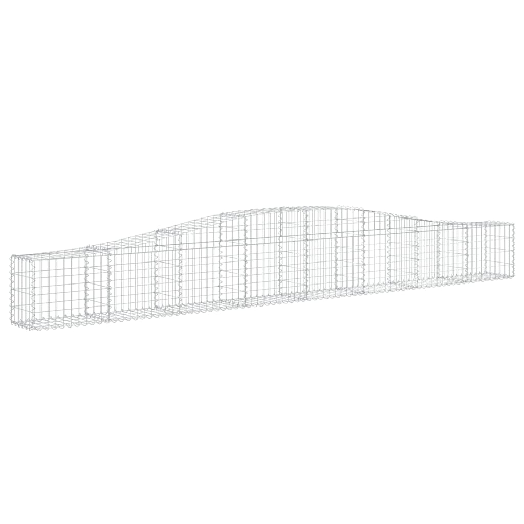 vidaXL Gabionen mit Hochbogen 4 Stk. 400x30x40/60 cm Verzinktes Eisen