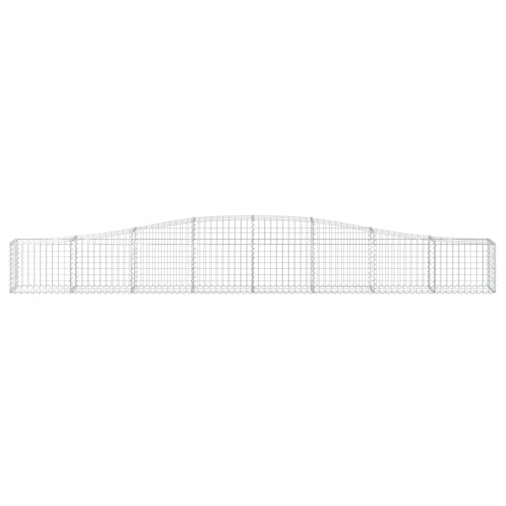 vidaXL Gabionen mit Hochbogen 4 Stk. 400x30x40/60 cm Verzinktes Eisen