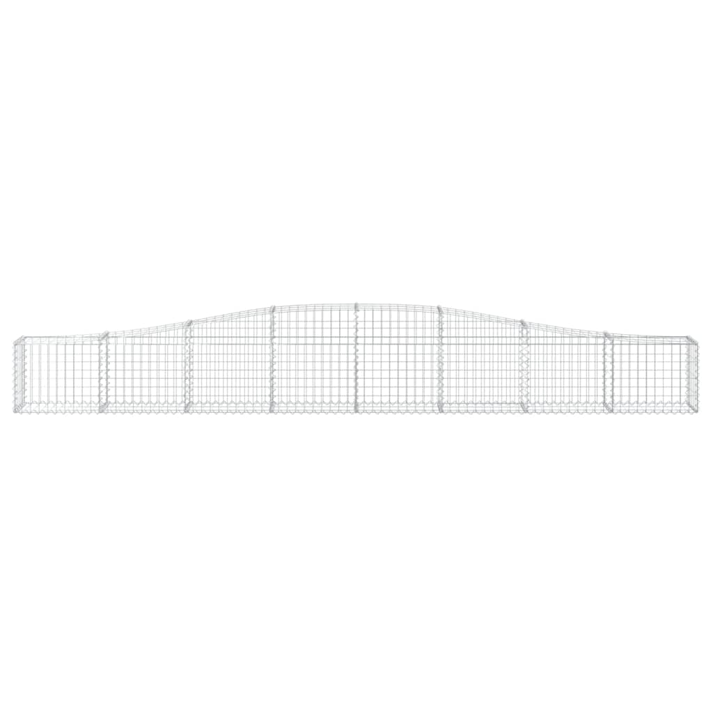 vidaXL Gabionen mit Hochbogen 7 Stk. 400x30x40/60 cm Verzinktes Eisen