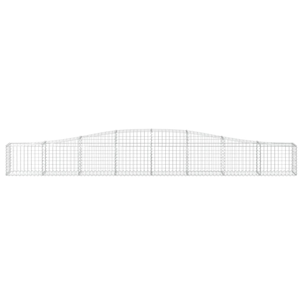 vidaXL Gabionen mit Hochbogen 8 Stk. 400x30x40/60 cm Verzinktes Eisen