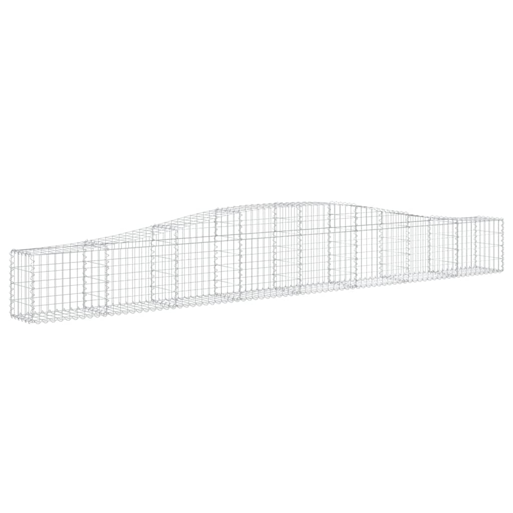 vidaXL Gabionen mit Hochbogen 15 Stk. 400x30x40/60 cm Verzinktes Eisen