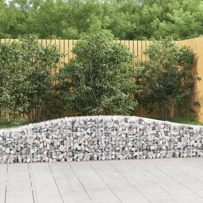 vidaXL Gabionen mit Hochbogen 15 Stk. 400x30x40/60 cm Verzinktes Eisen