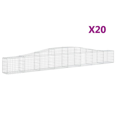 vidaXL Gabionen mit Hochbogen 20 Stk. 400x30x40/60 cm Verzinktes Eisen
