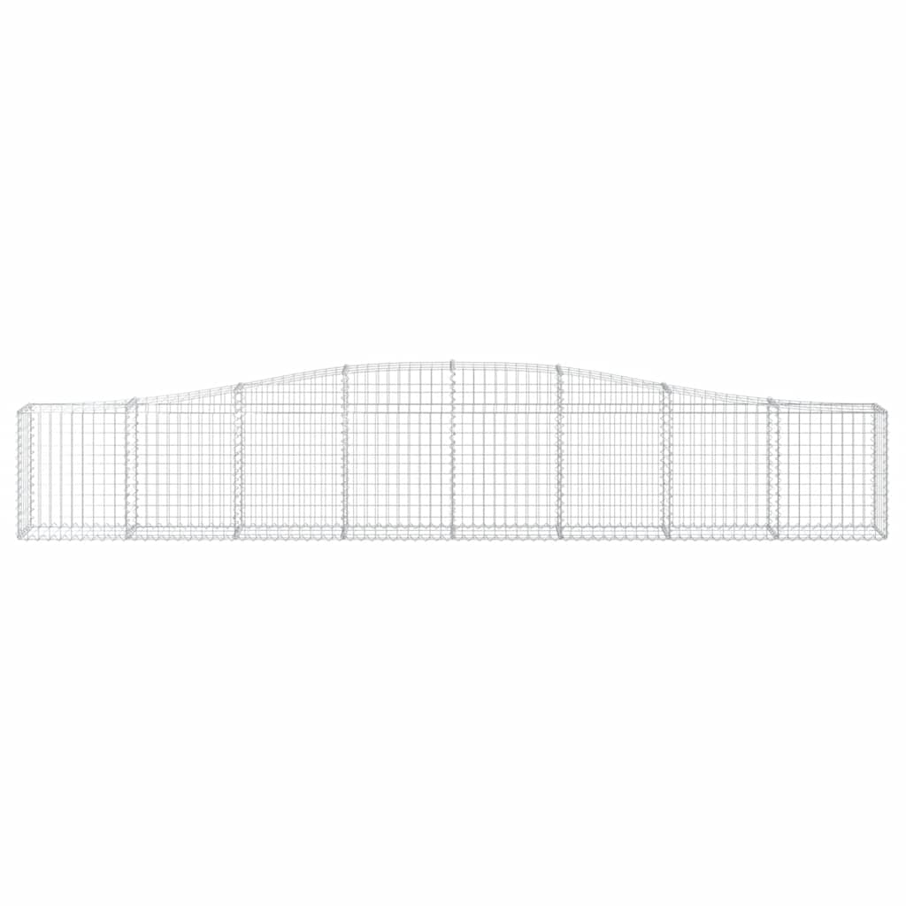 vidaXL Gabions à arc surélevé 3 pcs 400x30x60/80 cm Fer galvanisé