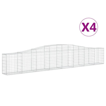 vidaXL Gabions avec arche surélevée 4 pcs 400x30x60/80 cm Fer galvanisé