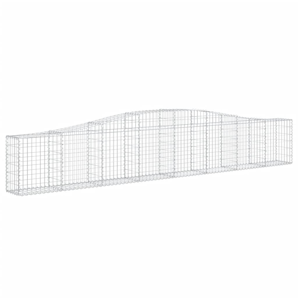 vidaXL Gabions avec arche surélevée 4 pcs 400x30x60/80 cm Fer galvanisé