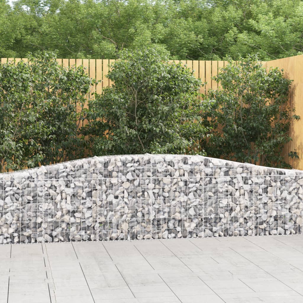 vidaXL Gabions avec arc surélevé 6 pcs 400x30x60/80 cm Fer galvanisé