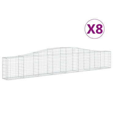 vidaXL Gabions avec arche 8 pcs 400x30x60/80 cm Fer galvanisé