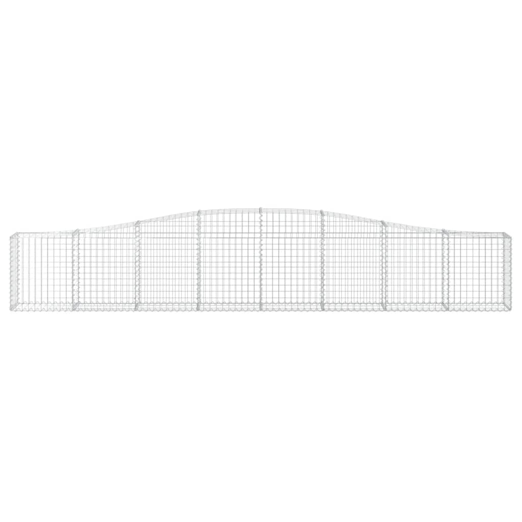 vidaXL Gabions à arche surélevée 15 pces 400x30x60/80 cm Fer galvanisé