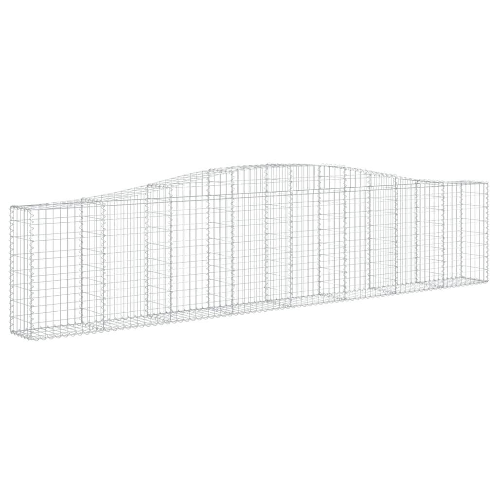 vidaXL Gabionen mit Hochbogen 2 Stk. 400x30x80/100cm Verzinktes Eisen
