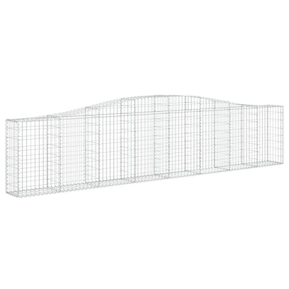 vidaXL Gabionen mit Hochbogen 2 Stk. 400x30x80/100cm Verzinktes Eisen
