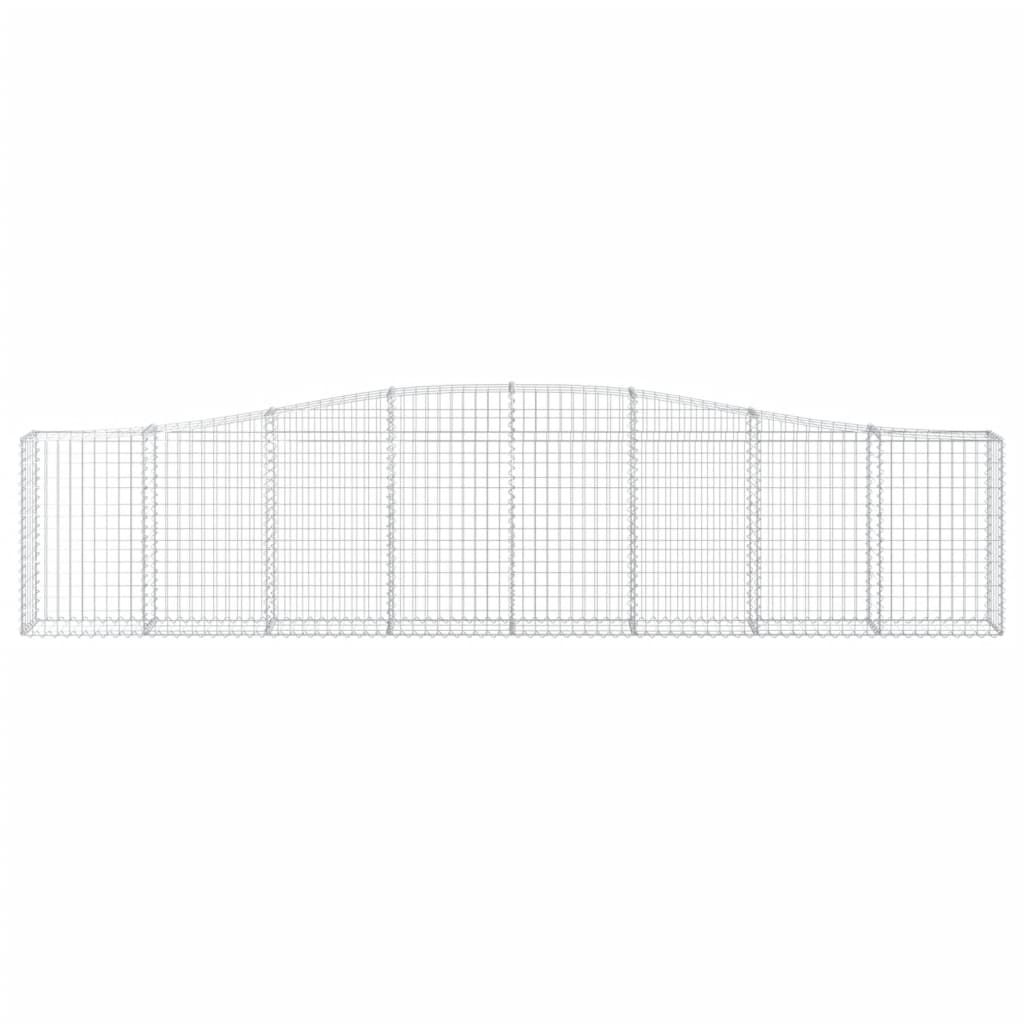 vidaXL Gabions à arc surélevé 5 pcs 400x30x80/100 cm Fer galvanisé