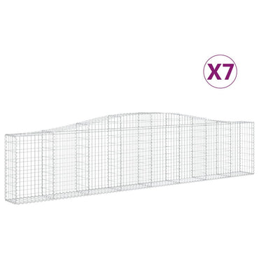 vidaXL Gabions avec arc surélevé 7 pcs 400x30x80/100cm Fer galvanisé