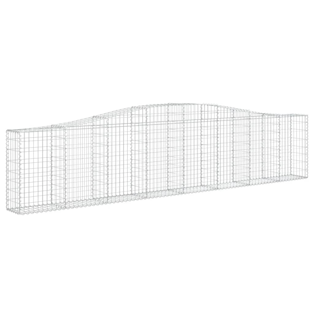vidaXL Gabionen mit Hochbogen 7 Stk. 400x30x80/100cm Verzinktes Eisen