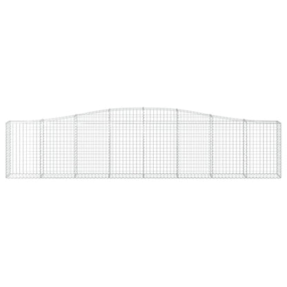 vidaXL Gabionen mit Hochbogen 8 Stk. 400x30x80/100cm Verzinktes Eisen