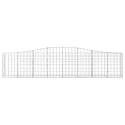 vidaXL Gabionen mit Hochbogen 10 Stk. 400x30x80/100cm Verzinktes Eisen