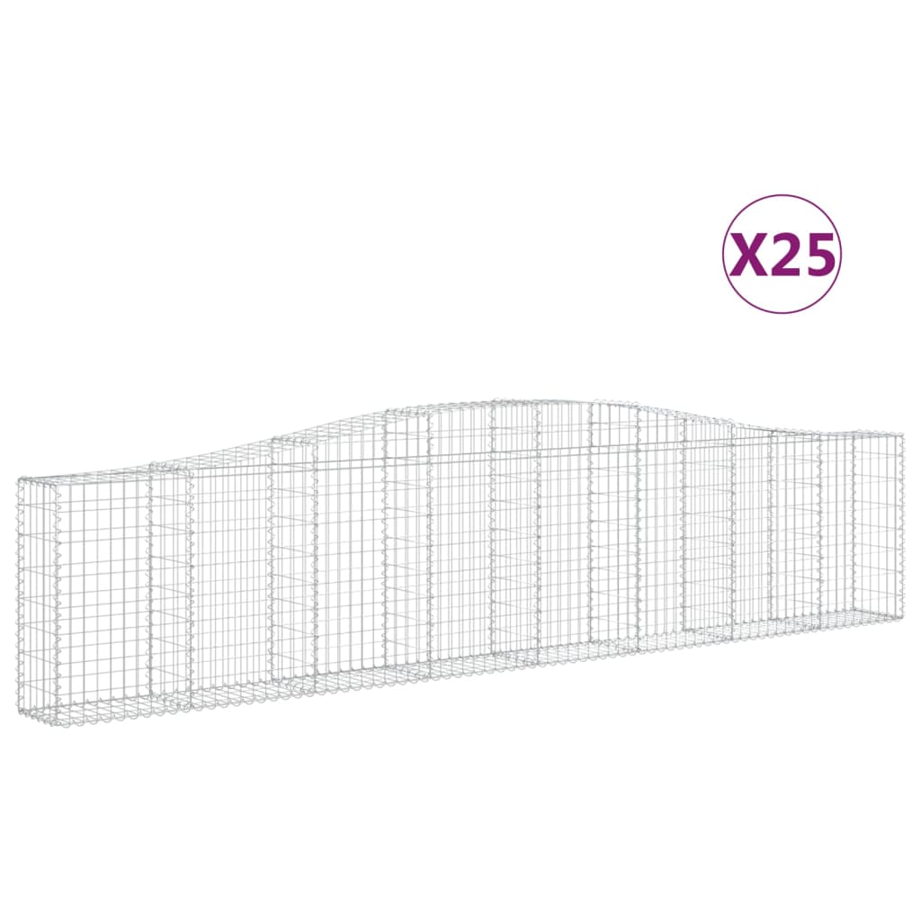 vidaXL Gabions avec arche haute 25 pcs 400x30x80/100 cm Fer galvanisé