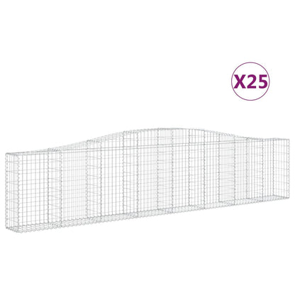 vidaXL Gabions avec arche haute 25 pcs 400x30x80/100 cm Fer galvanisé