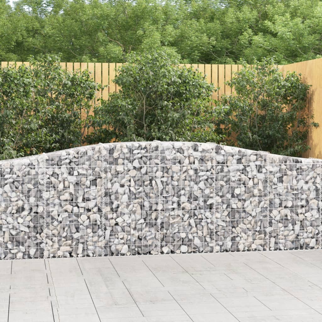 vidaXL Gabions avec arche haute 25 pcs 400x30x80/100 cm Fer galvanisé