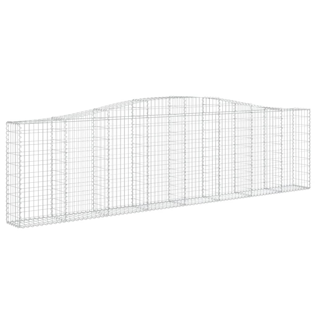 vidaXL Gabions avec arc surélevé 2 pcs. 400x30x100/120 cm Fer galvanisé