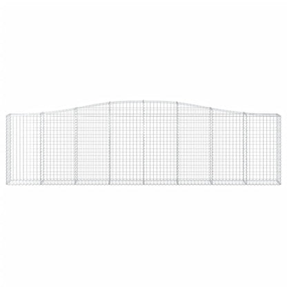 vidaXL Gabions avec arc surélevé 2 pcs. 400x30x100/120 cm Fer galvanisé